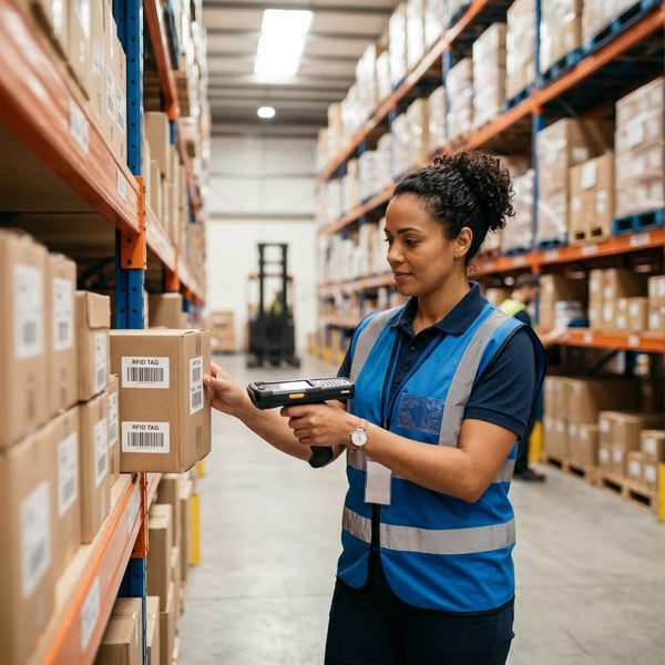 Profissional utilizando tecnologia RFID